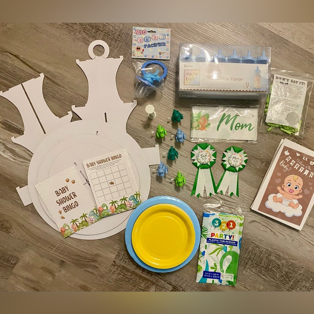 Baby Shower Lot, Mom To Be Sash, Dad Mom Corsage, Favors, Games See Description